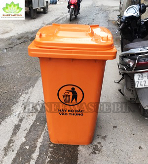 thùng rác nhựa 240 lít màu cam