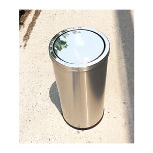 thùng rác inox nắp lật 300x610 mm