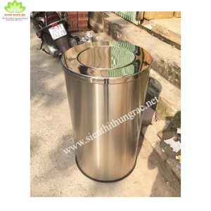 thùng rác inox nắp lật A35P