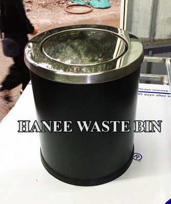 thùng rác inox nắp lật đen 205x305 mm