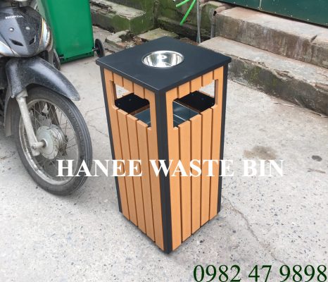 thùng rác gỗ đơn HN-36