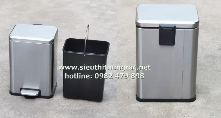 thùng rác inox vuong 18L