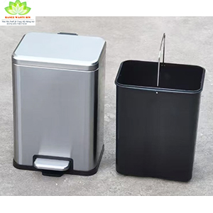 thùng rác inox vuông 8L